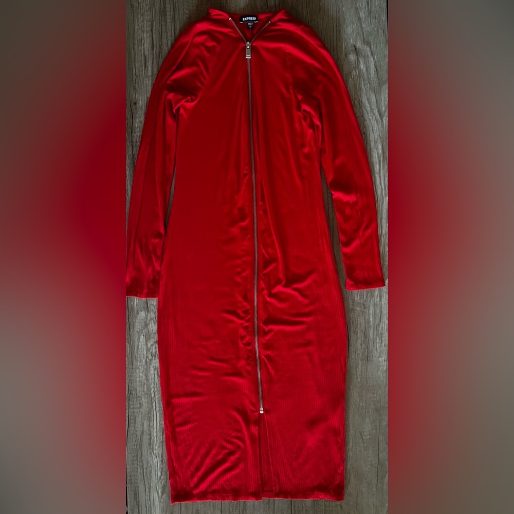Express Red Zip Up Dress
